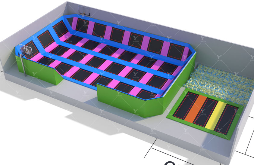 Big Purple Blue Slope Trampoline Park 5BT-20