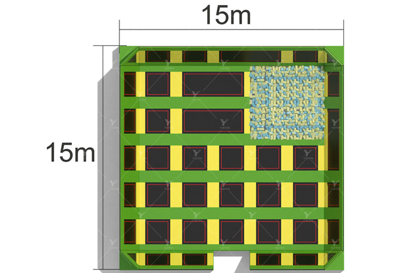 Big Yellow Green Slope Trampoline Park 5BT-19